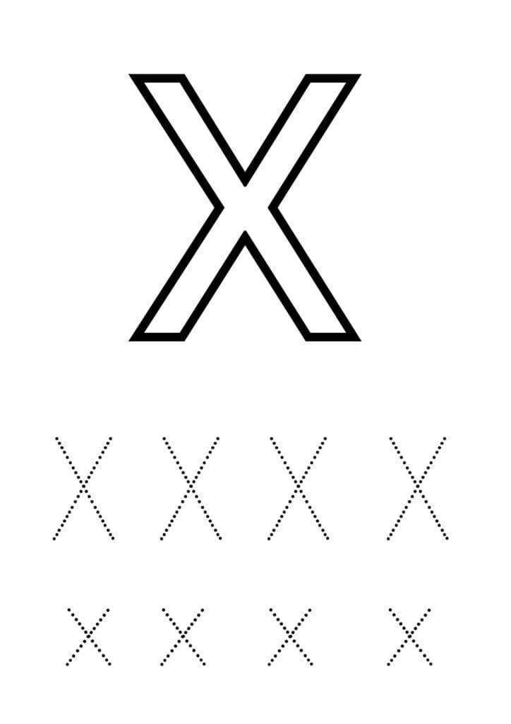 Buchstabe X Arbeitsblatt – Groß und Kleinbuchstaben üben