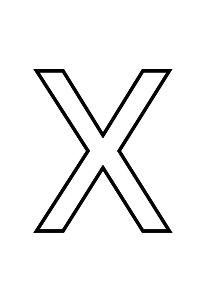Buchstabe X zum Nachspuren – Arbeitsblatt für Vorschule