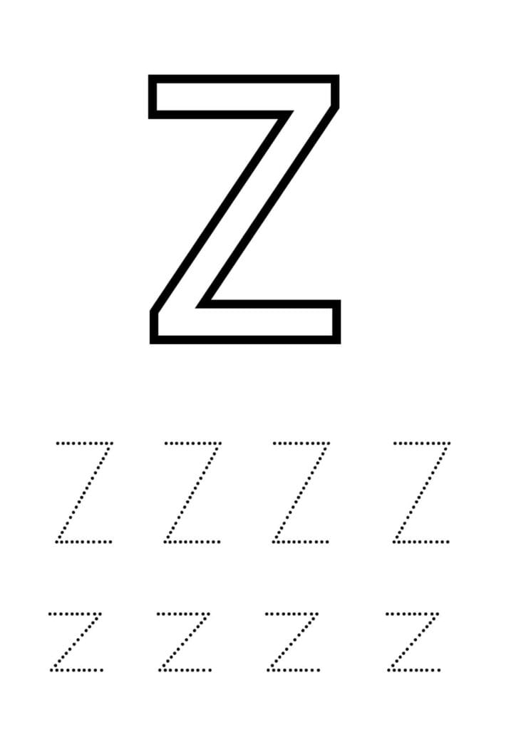 Buchstabe Z Arbeitsblatt – Groß und Kleinbuchstaben üben