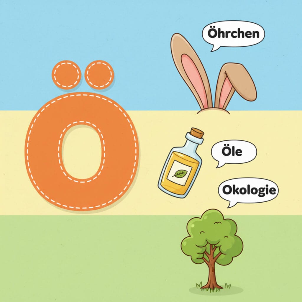 Buchstabe Ö für Kinder kostenlos zum Ausdrucken