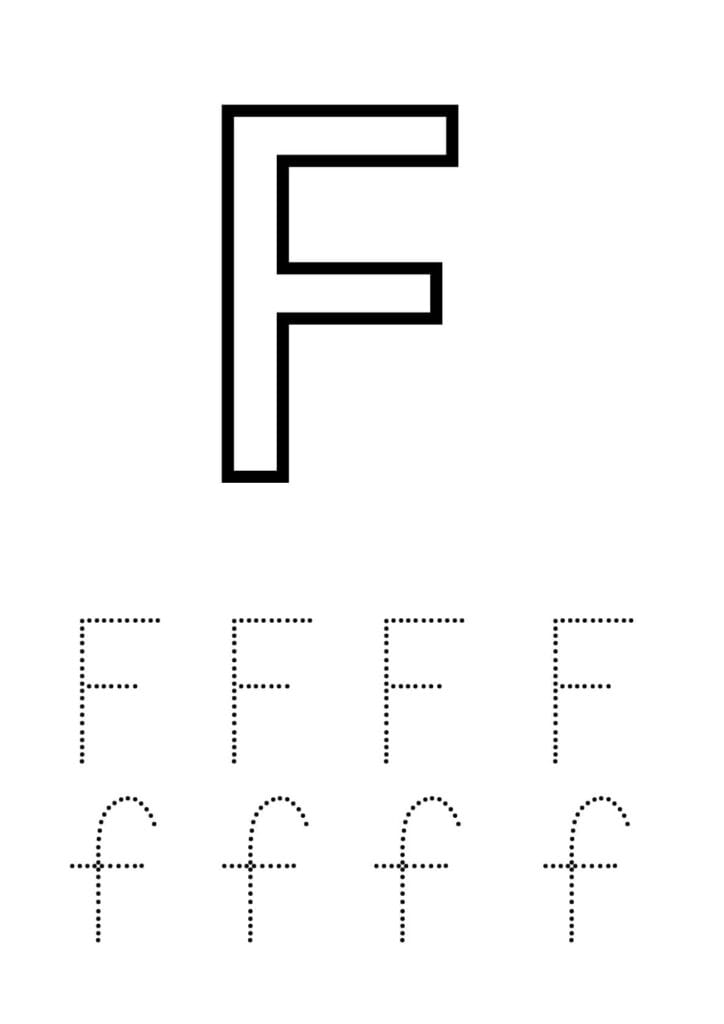 Buchstabe f Arbeitsblatt – Groß und Kleinbuchstaben üben