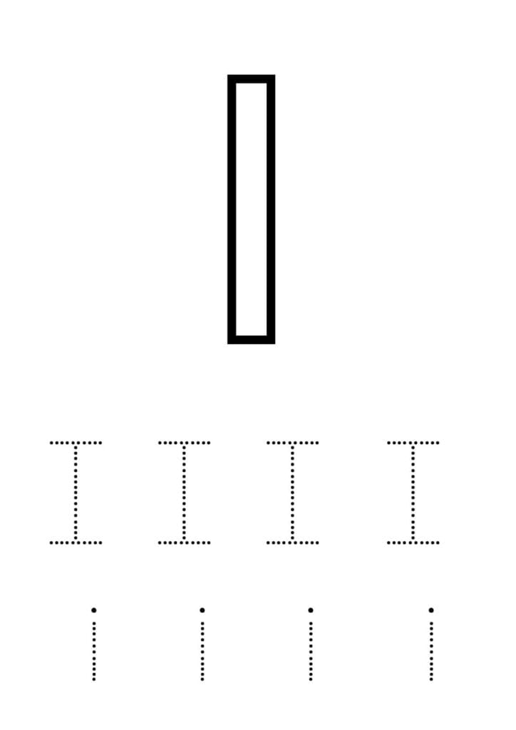 Buchstabe i Arbeitsblatt – Groß und Kleinbuchstaben üben