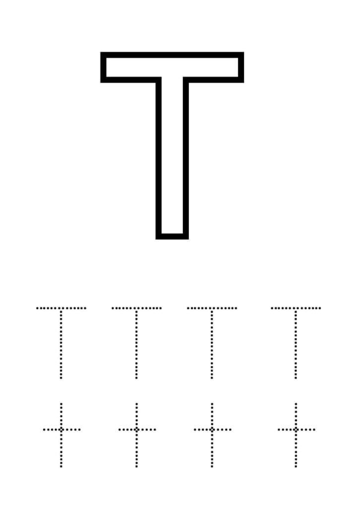 Buchstabe t Arbeitsblatt – Groß und Kleinbuchstaben üben