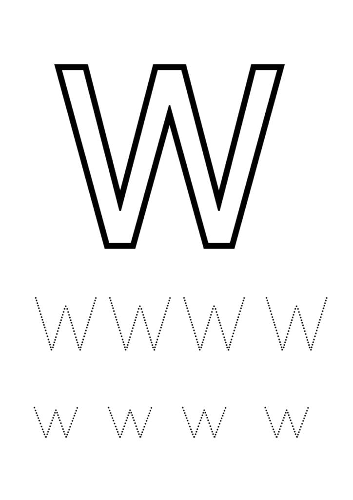 Buchstabe w Arbeitsblatt – Groß und Kleinbuchstaben üben