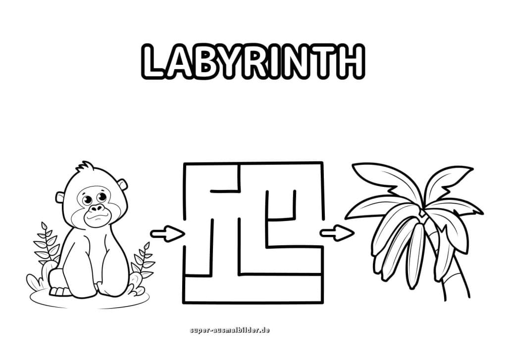 Eule und Mond Labyrinth Nachttier Labyrinthvorlage zum Ausdrucken und Lernen