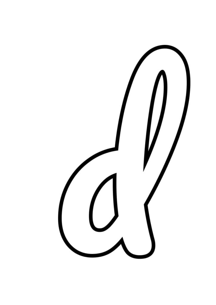 Großbuchstabe D – Kontur zum Ausmalen und Schreibenlernen