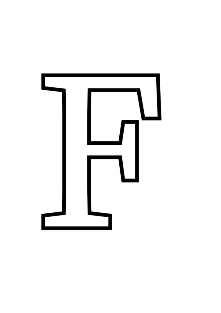 Großbuchstabe F – Klassische Druckbuchstabe zum Ausmalen