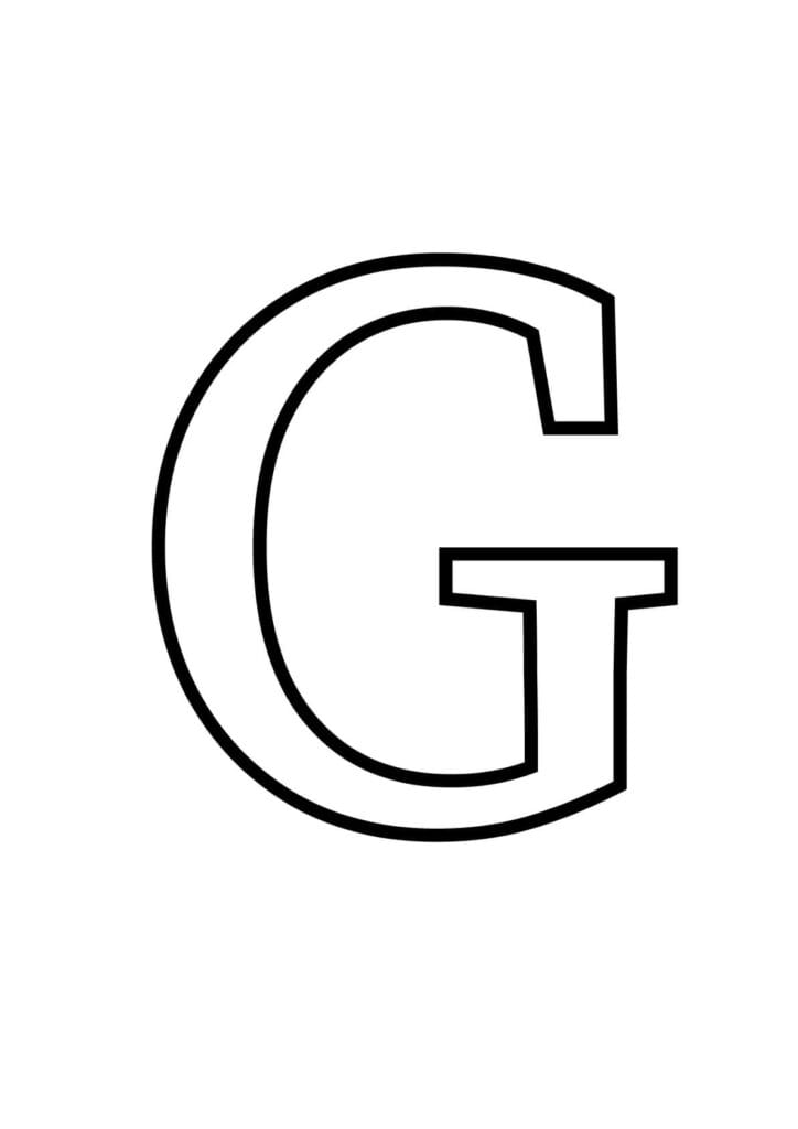 Großbuchstabe G – Klassische Druckbuchstabe zum Ausmalen