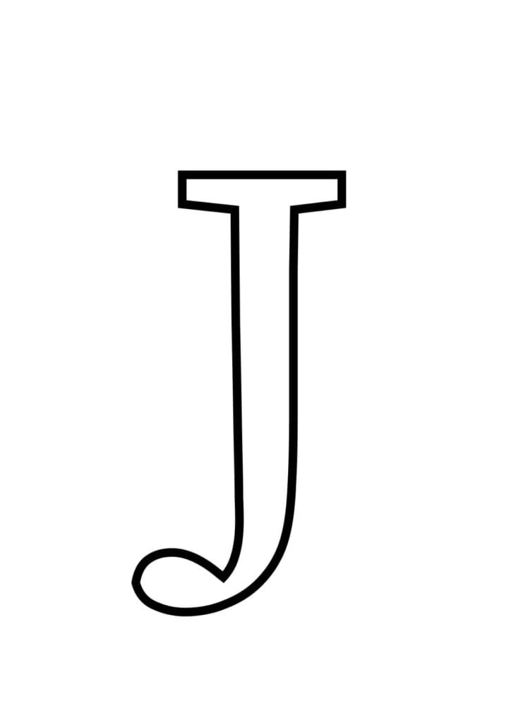 Großbuchstabe J – Klassische Druckbuchstabe zum Ausmalen
