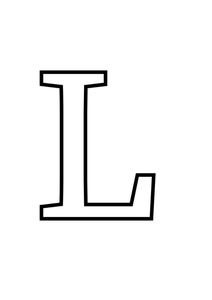 Großbuchstabe L – Klassische Druckbuchstabe zum Ausmalen