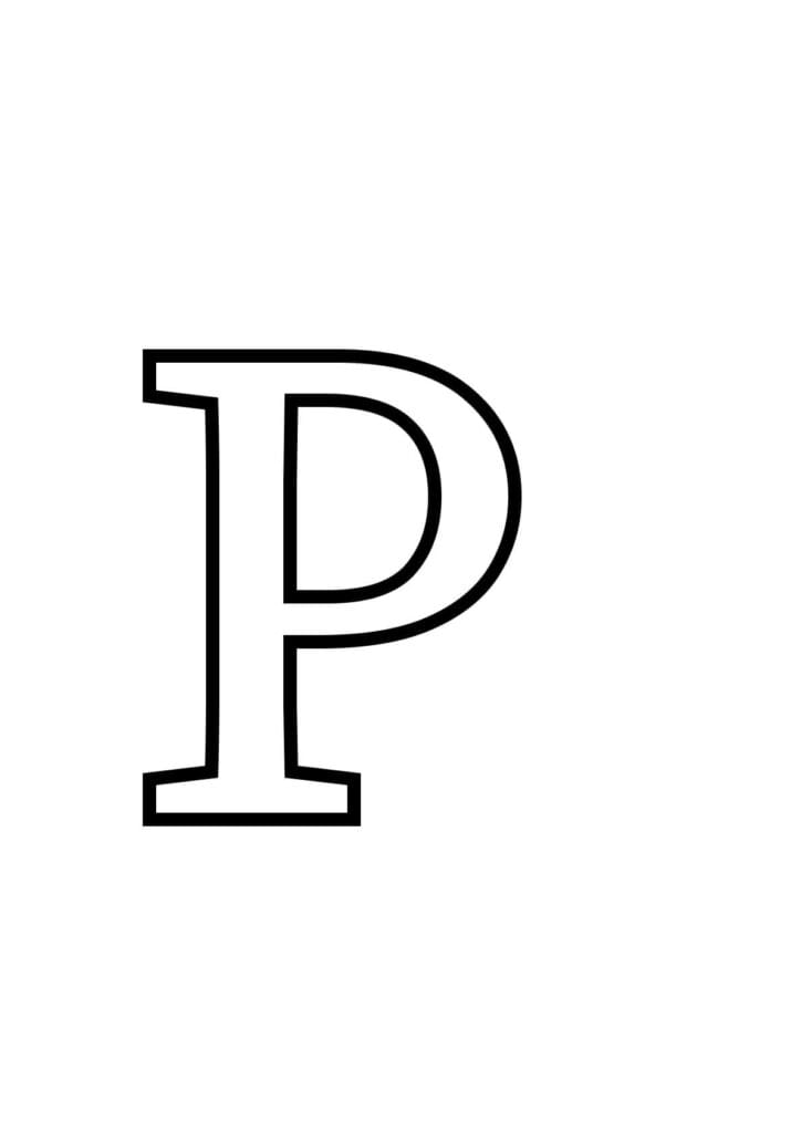 Großbuchstabe P – Klassische Druckbuchstabe zum Ausmalen