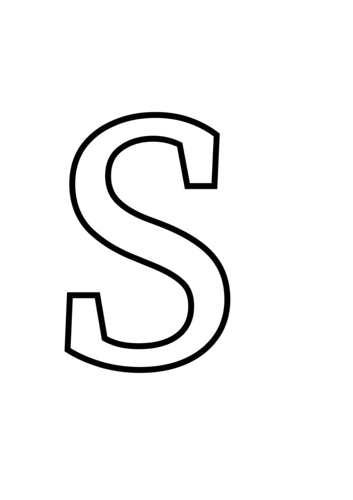 Großbuchstabe S Klassische Druckbuchstabe zum Ausmalen