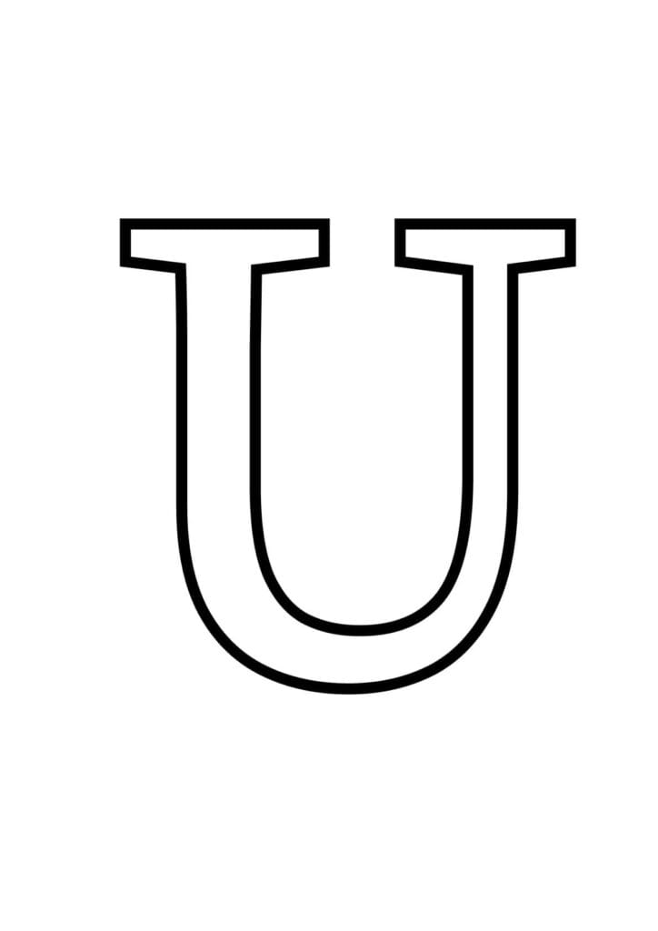 Großbuchstabe U – Klassische Druckbuchstabe zum Ausmalen
