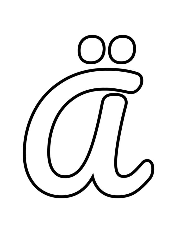Kleinbuchstabe Ä Ausmalbild – Kostenlos zum Ausdrucken