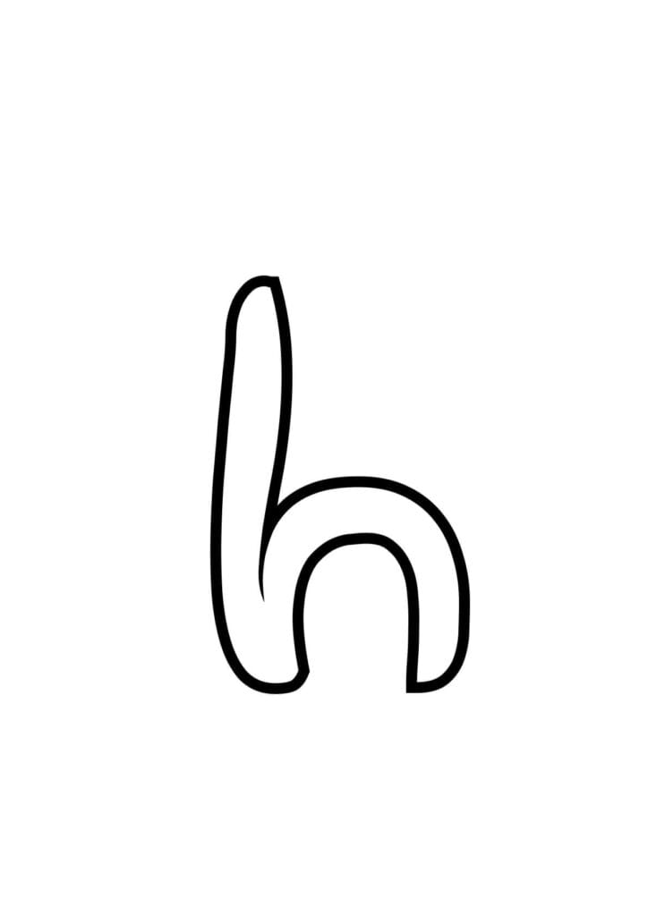 Kleinbuchstabe H – Kontur zum Ausmalen und Schreibenlernen