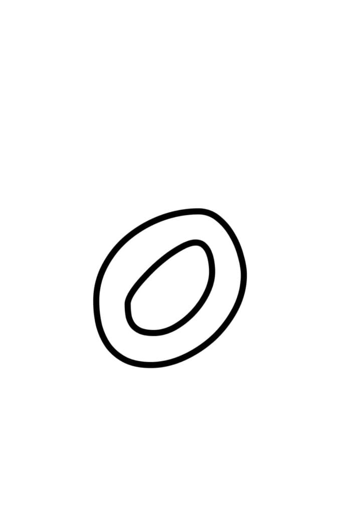 Kleinbuchstabe O – Kontur zum Ausmalen und Schreibenlernen