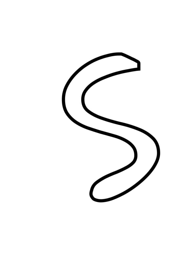 Kleinbuchstabe S Kontur zum Ausmalen und Schreibenlernen