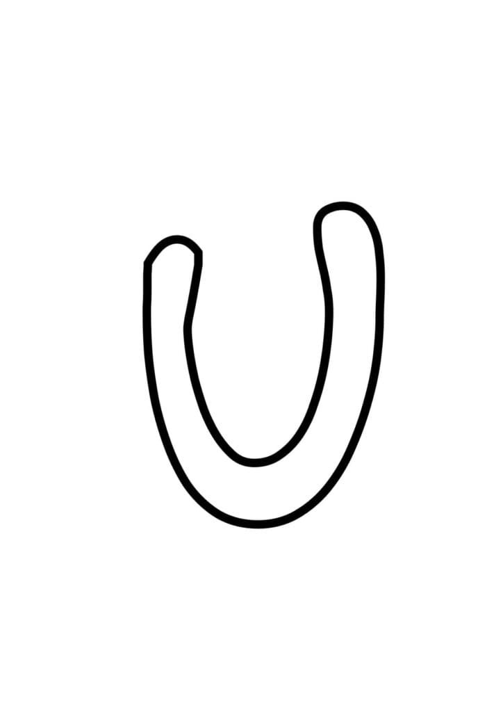Kleinbuchstabe U – Kontur zum Ausmalen und Schreibenlernen