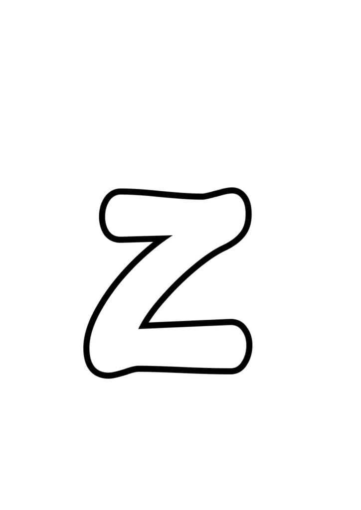 Kleinbuchstabe Z Ausmalbild – Kostenlos zum Ausdrucken