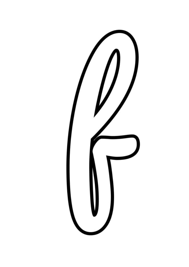Kleinbuchstabe f Ausmalbild – Kostenlos zum Ausdrucken