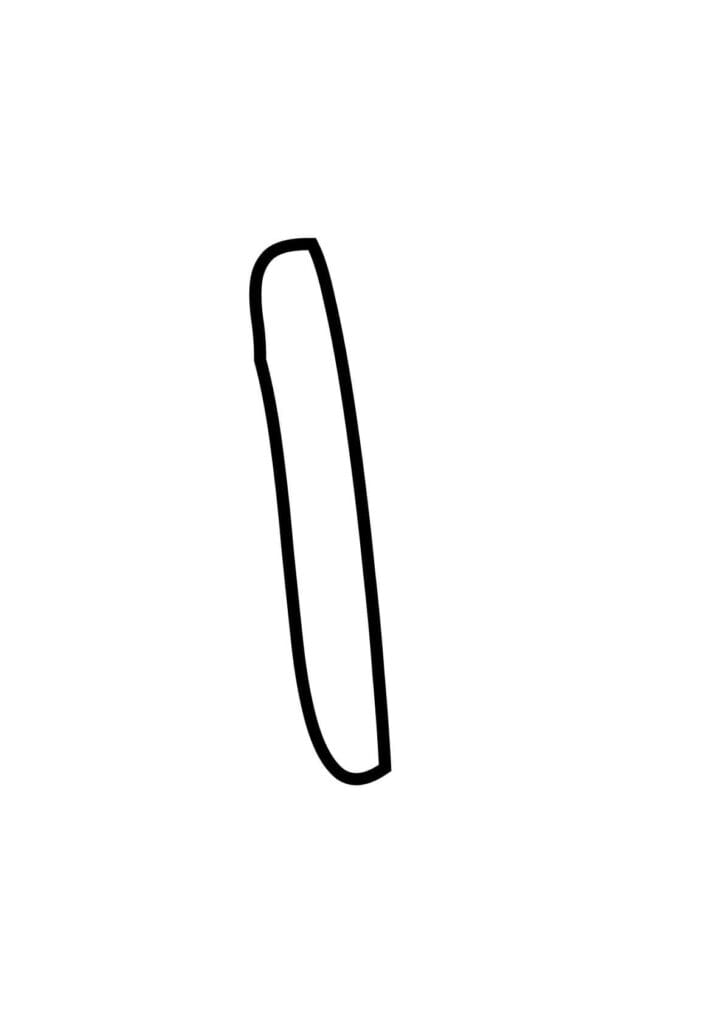 Kleinbuchstabe l – Kontur zum Ausmalen und Schreibenlernen