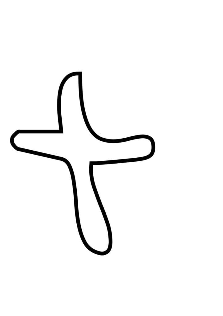 Kleinbuchstabe t – Kontur zum Ausmalen und Schreibenlernen