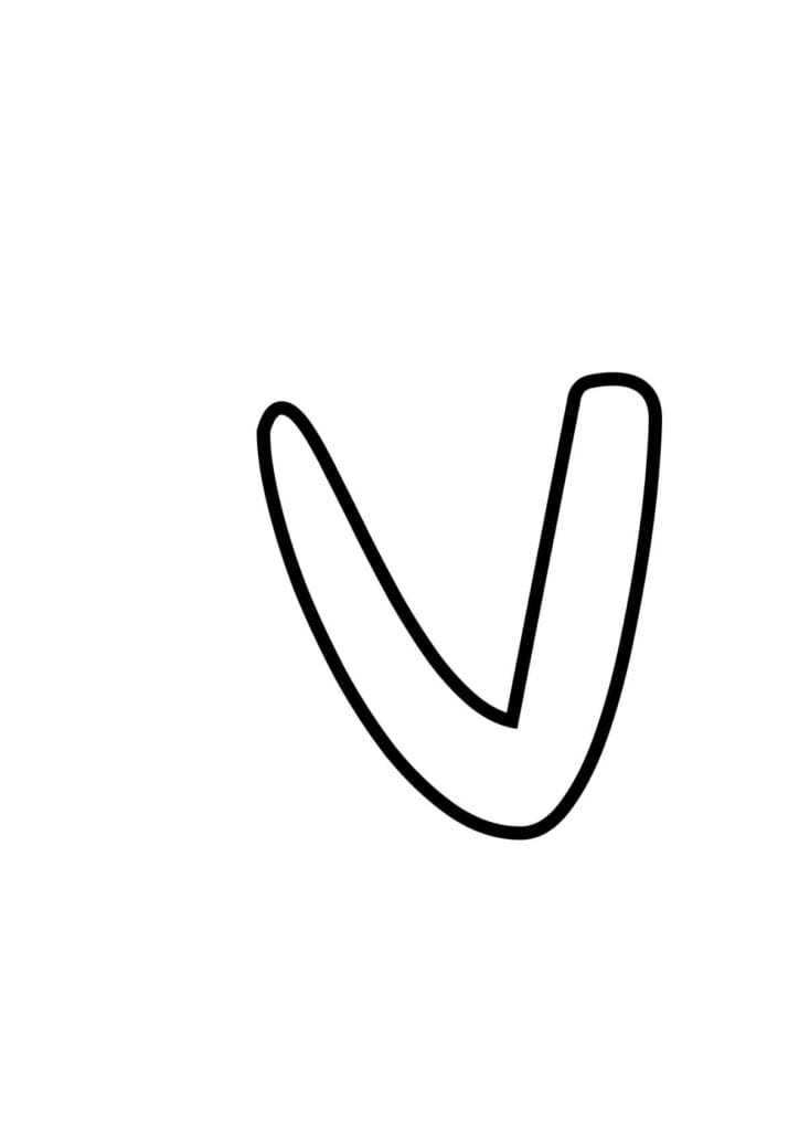 Kleinbuchstabe v – Kontur zum Ausmalen und Schreibenlernen