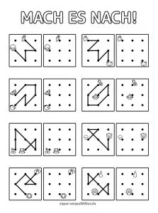 Mach es nach – Linien nachzeichnen Arbeitsblätter kostenlos