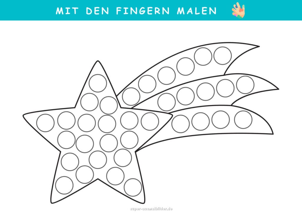 Mit den Fingern malen Biene mit Punkten, kreative Fingerfarben Übung zur Förderung der Feinmotorik, Konzentration und Farberkennung, gratis