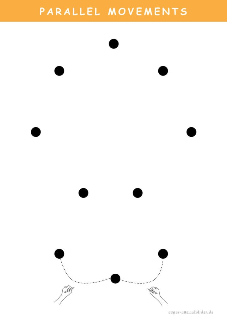 Parallel Movements Große Schwunglinien und Bögen, Linienführung spielerisch üben, kostenlos druckbar
