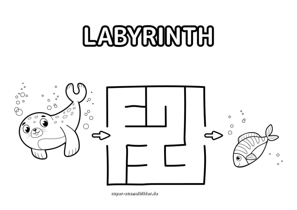 Seehund Labyrinth Unterwasser Labyrinth mit Fischen kostenlos herunterladen