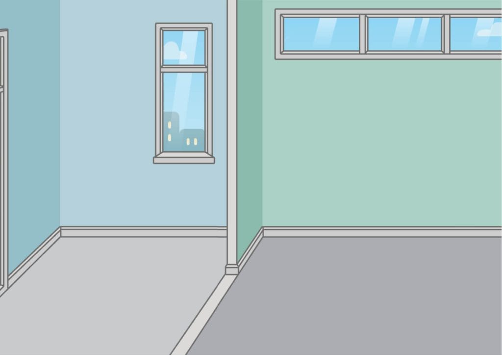 Toca Boca Haus Hintergrund leeres Zimmer mit blauen Wänden zum Ausmalen und Dekorieren