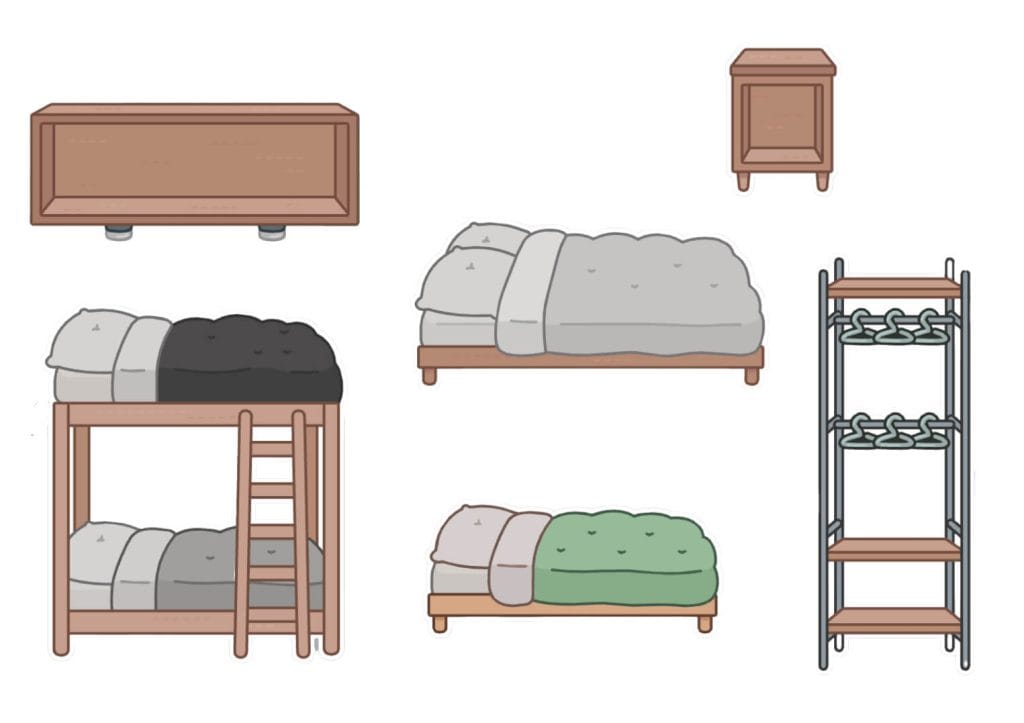 Toca Boca Schlafzimmer Möbel Betten, Regale und Nachttische zum Einrichten und Spielen