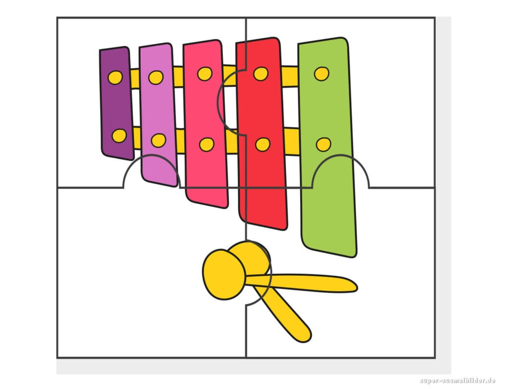 Xylophon Mini Puzzle Einfaches Lernpuzzle mit Instrument für kleine Kinder kostenlos